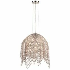Eurofase Danza 20"W Chrome And Cognac Crystal Pendant Light -Lighting Sales Shop eurofase danza 20 inchw chrome and cognac crystal pendant light 35a12views1
