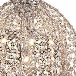 Eurofase Danza 20"W Chrome And Cognac Crystal Pendant Light -Lighting Sales Shop eurofase danza 20 inchw chrome and cognac crystal pendant light 35a12views2