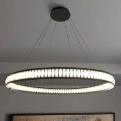 Eurofase Forster 47 1/4"W Matte Black Ring LED Chandelier