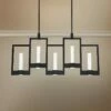 Eurofase Hanson 39"W Black LED Kitchen Island Light Pendant