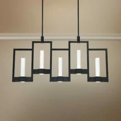 Eurofase Hanson 39"W Black LED Kitchen Island Light Pendant