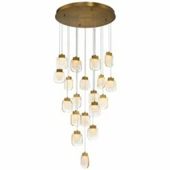 Eurofase Paget 28 3/4" Wide Gold LED Multi-Light Pendant -Lighting Sales Shop eurofase paget 28 and three quarter inch wide gold led multi light pendant 84j40views1
