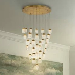 Eurofase Paget 39" Wide Gold LED Multi-Light Pendant
