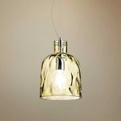 Eurofase Ponti 6" Wide Chrome And Amber Glass Mini Pendant