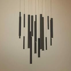 Eurofase Santana 24" Wide Black LED Multi Light Pendant