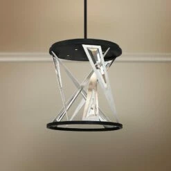 Eurofase Sarise 16"W Black Crystal 4-Light LED Pendant Light