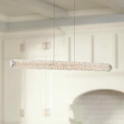 Eurofase Sassi 37"W Chrome LED Kitchen Island Light Pendant