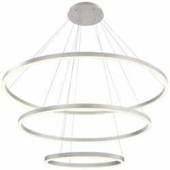Eurofase Spunto 60 3/4" Wide Silver LED 3-Ring Pendant Light