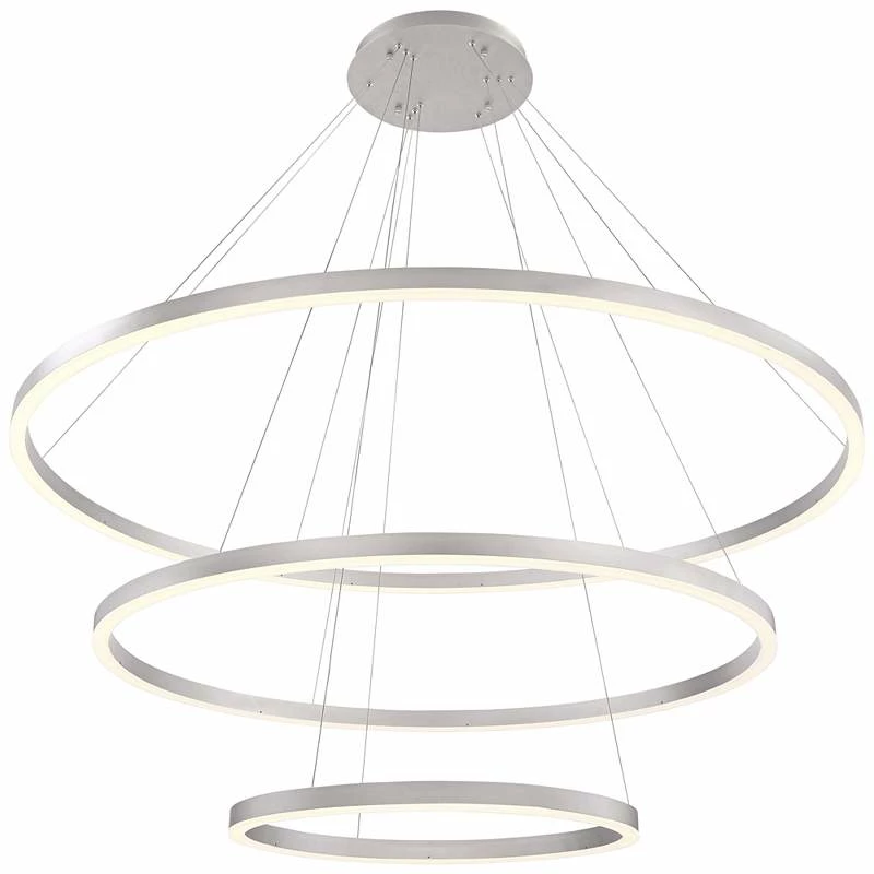 Eurofase Spunto 60 3/4" Wide Silver LED 3-Ring Pendant Light 3 Eurofase Spunto 60 3/4" Wide Silver LED 3-Ring Pendant Light