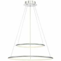 Eurofase Valley 23 1/2" Wide Chrome LED 2-Ring Pendant Light