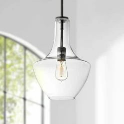 Everly 10 1/2" Wide Olde Bronze And Clear Glass Mini Pendant