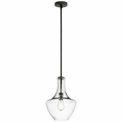 Everly 10 1/2" Wide Olde Bronze And Clear Glass Mini Pendant -Lighting Sales Shop everly 10 and one half inch wide olde bronze and clear glass mini pendant 6v145views2