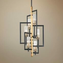 Maxim Flambeau 19 1/4" Wide Black Antique Brass 6-Light Pendant