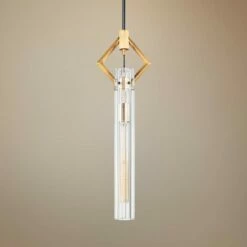 Maxim Flambeau 3" Wide Black And Antique Brass Mini Pendant Light