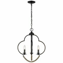 Golden Lighting Flori 17" Wide Matte Black Wood Beads 4-Light Pendant -Lighting Sales Shop flori 17 inch wide matte black wood beads 4 light pendant 050c2views3