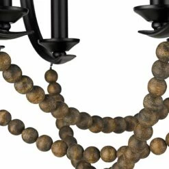 Golden Lighting Flori 24 1/4" Wide Matte Black Wood Beads 6-Light Pendant 10 Golden Lighting Flori 24 1/4" Wide Matte Black Wood Beads 6-Light Pendant -Lighting Sales Shop flori 24 and one quarter inch wide matte black wood beads 6 light pendant 055c2views2