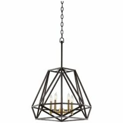 Franklin Iron Works Hawking 5-Light 20" Wide Bronze Pendant Chandelier -Lighting Sales Shop franklin iron works hawking 5 light 20 inch wide bronze pendant chandelier 7y952
