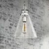 Frontage 10" Wide Satin Nickel 1-Light Glass Mini Pendant