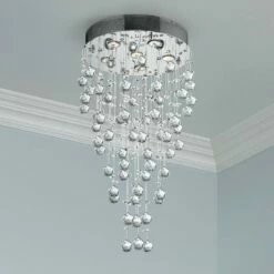 Galaxy 18" Wide Chrome And Crystal 6-Light Chandelier