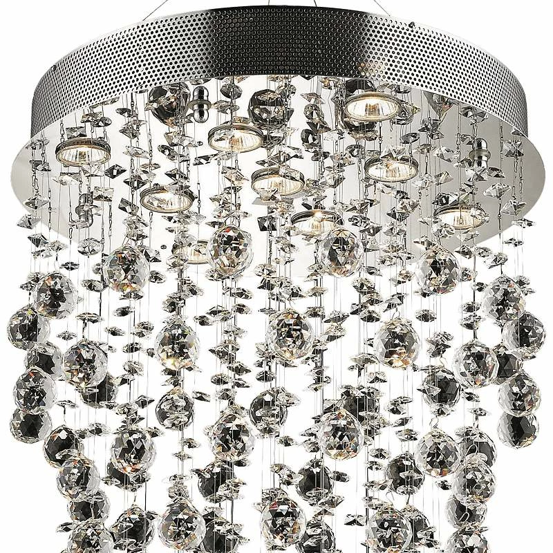 Galaxy 20" Wide Chrome And Crystal 9-Light Chandelier 5 Galaxy 20" Wide Chrome And Crystal 9-Light Chandelier - Image 3