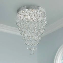 Galaxy 28" Wide Chrome And Crystal 12-Light Chandelier