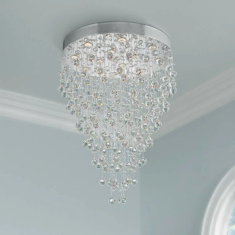 Galaxy 28" Wide Chrome And Crystal 12-Light Chandelier 3 Galaxy 28" Wide Chrome And Crystal 12-Light Chandelier
