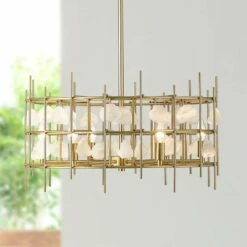 Garroway 24" Wide Aged Brass 6-Light Chandelier