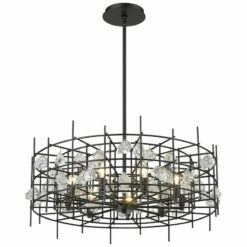 Garroway 32" Wide Matte Black 9-Light Chandelier -Lighting Sales Shop garroway 32 inch wide matte black 9 light chandelier 95v65views3
