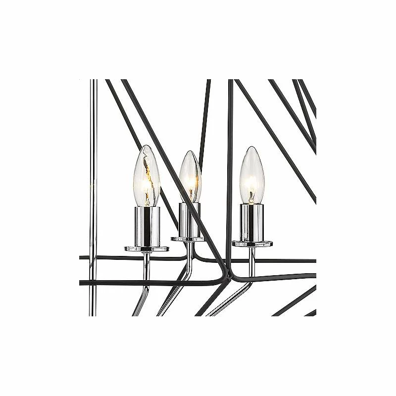 Geo 30" Wide Matte Black And Chrome 6-Light Chandelier 5 Geo 30" Wide Matte Black And Chrome 6-Light Chandelier - Image 3