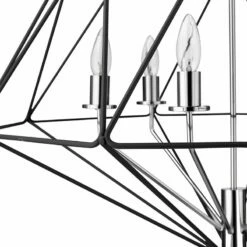 Geo 30" Wide Matte Black And Chrome 6-Light Chandelier 11 Geo 30" Wide Matte Black And Chrome 6-Light Chandelier -Lighting Sales Shop geo 30 inch wide matte black and chrome 6 light chandelier 95v39views3