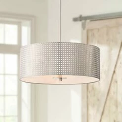 George Kovacs Grid 18"W Brushed Nickel 3-Light Pendant