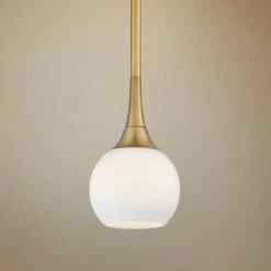 George Kovacs Pontil 4" Wide Honey Gold Opal Glass Modern Mini Pendant