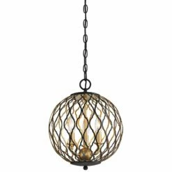 Gilded Glam 12"W Coal Honey Gold 3-Light Mini Pendant Light