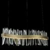 Glacier 42"W Gold LED Crystal Kitchen Island Light Pendant -Lighting Sales Shop glacier 42 inchw gold led crystal kitchen island light pendant 61e71