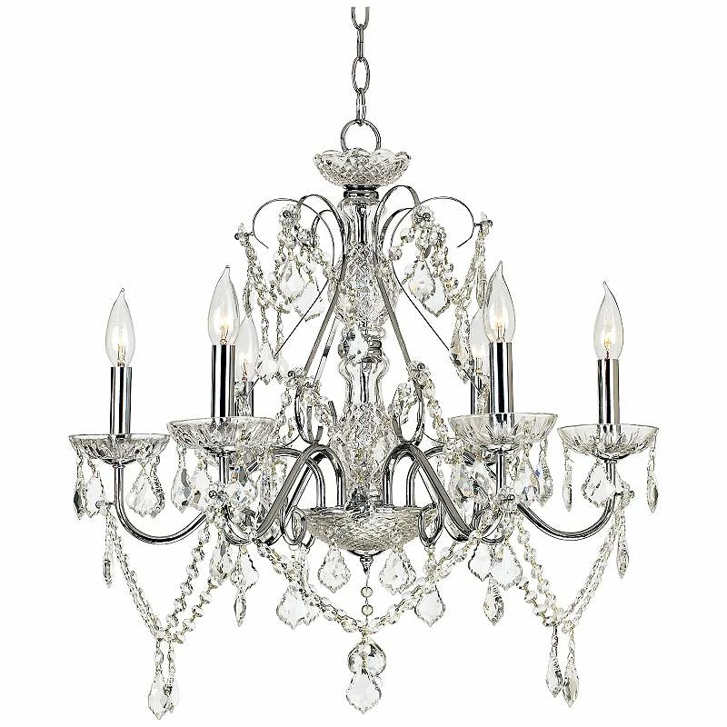 Grace 23 1/2" Wide Chrome And Crystal 6-Light Chandelier 4 Grace 23 1/2" Wide Chrome And Crystal 6-Light Chandelier - Image 2