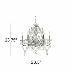 Grace 23 1/2" Wide Chrome And Crystal 6-Light Chandelier 9 Grace 23 1/2" Wide Chrome And Crystal 6-Light Chandelier -Lighting Sales Shop grace 23 and one half inch wide chrome and crystal 6 light chandelier 92905views2