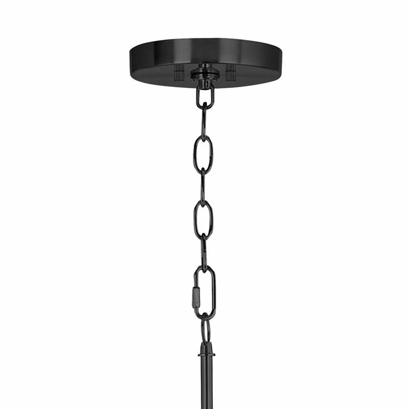 Gray Faux Silk Ava 6-Light Black Pendant Chandelier 5 Gray Faux Silk Ava 6-Light Black Pendant Chandelier - Image 3
