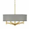 Gray Faux Silk Ava 6-Light Gold Pendant Chandelier -Lighting Sales Shop gray faux silk ava 6 light gold pendant chandelier 697j6
