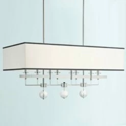 Gresham Park 38" Wide Nickel Kitchen Island Light Pendant