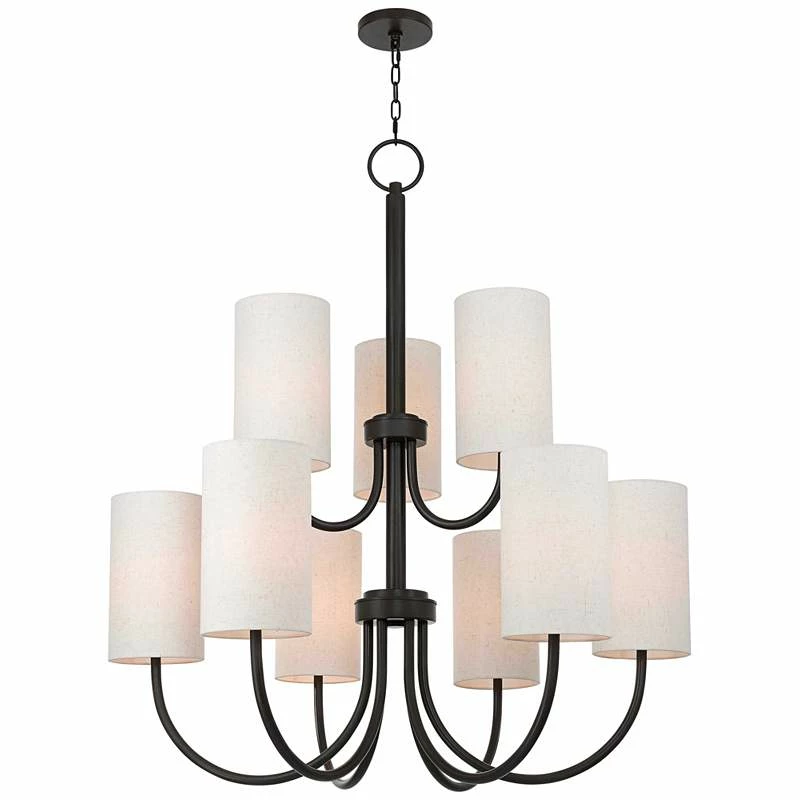 Haddonfield 42 1/2"W English Bronze 9-Light Foyer Chandelier 4 Haddonfield 42 1/2"W English Bronze 9-Light Foyer Chandelier - Image 2