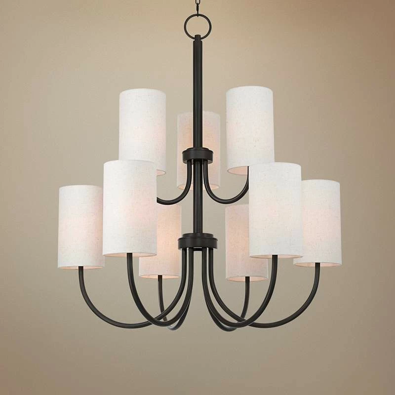 Haddonfield 42 1/2"W English Bronze 9-Light Foyer Chandelier 3 Haddonfield 42 1/2"W English Bronze 9-Light Foyer Chandelier