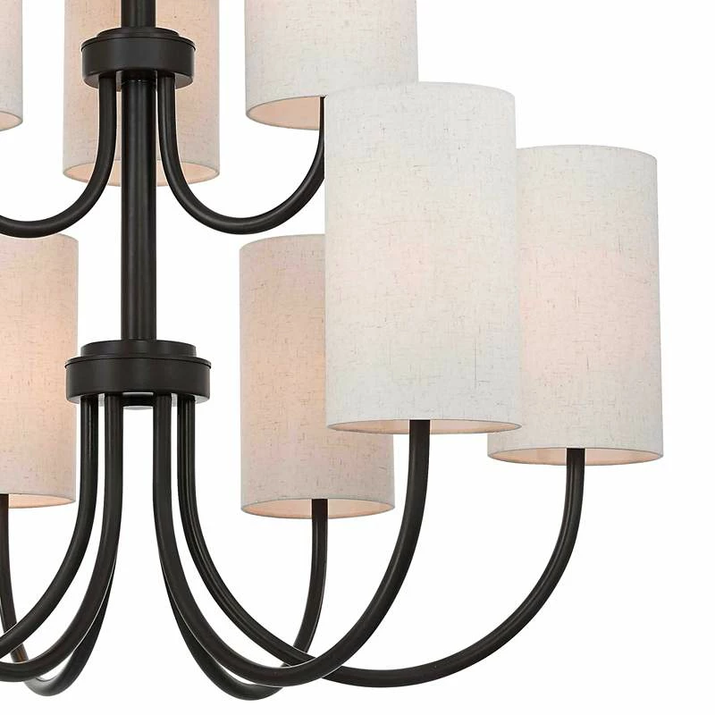 Haddonfield 42 1/2"W English Bronze 9-Light Foyer Chandelier 5 Haddonfield 42 1/2"W English Bronze 9-Light Foyer Chandelier - Image 3