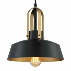 Harmonic 12" Wide Black And Warm Brass Mini Pendant Light -Lighting Sales Shop harmonic 12 inch wide black and warm brass mini pendant light 63c87views1
