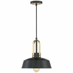 Harmonic 12" Wide Black And Warm Brass Mini Pendant Light -Lighting Sales Shop harmonic 12 inch wide black and warm brass mini pendant light 63c87views3