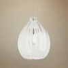 Harper 16 3/4" Wide Clear Glass Satin Nickel Pendant Light -Lighting Sales Shop harper 16 and three quarter inch wide clear glass satin nickel pendant light 12j14cropped