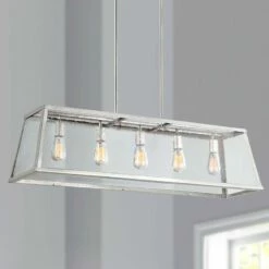 Harrow 44" Wide Polished Nickel Kitchen Island Light Pendant