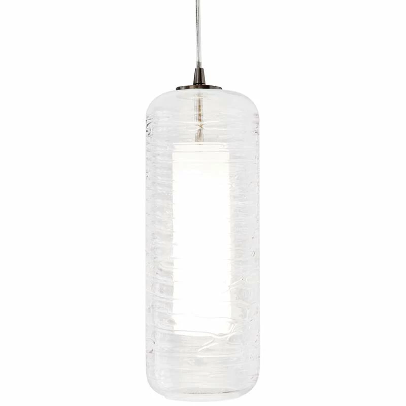 AFX Hermosa 6"W Nickel Clear Swirl Glass LED Mini Pendant Light 3 AFX Hermosa 6"W Nickel Clear Swirl Glass LED Mini Pendant Light