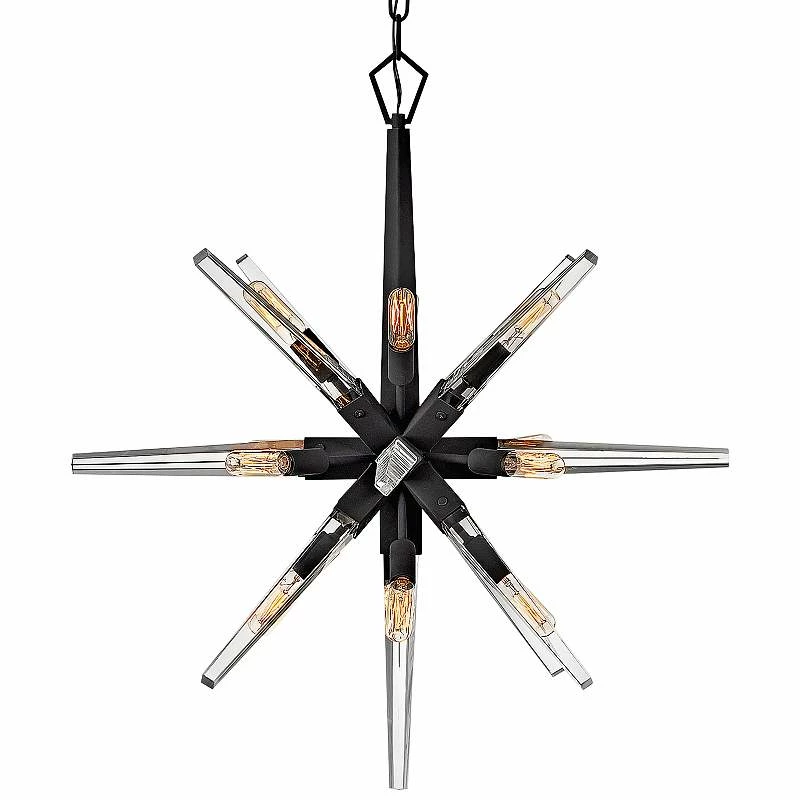 Hinkley Ariel 26"W Black 12-Light Starburst Pendant Light 3 Hinkley Ariel 26"W Black 12-Light Starburst Pendant Light