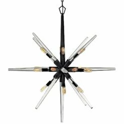 Hinkley Ariel 36"W Black 16-Light Starburst Pendant Light