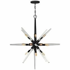 Hinkley Ariel 36"W Black 16-Light Starburst Pendant Light -Lighting Sales Shop hinkley ariel 36 inchw black 16 light starburst pendant light 86n47views3